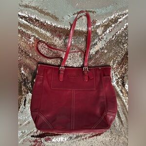 Coach Burgundy Leather Shoulder Bag